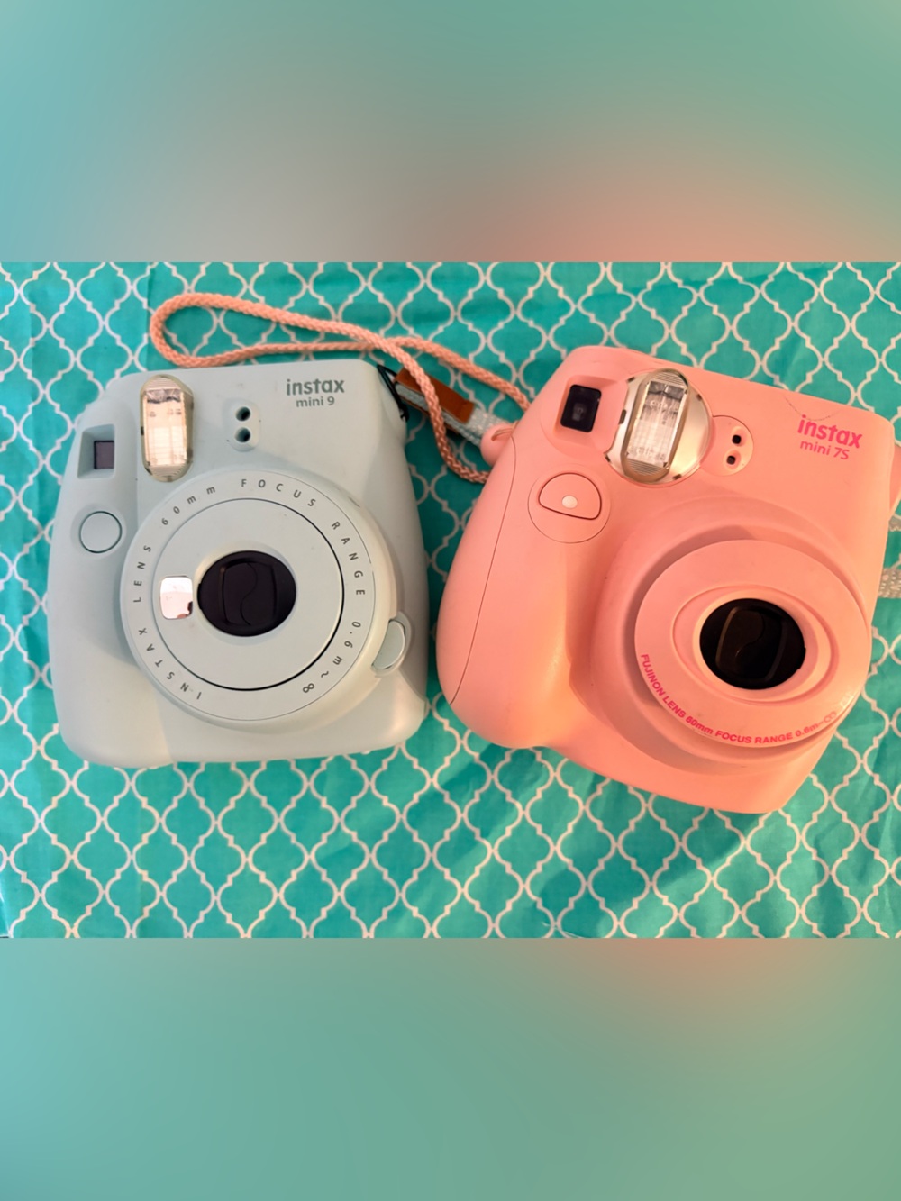 Instax Mini Instant Cameras - Pink and Light Blue Duo Mini 7s, Mini 9
